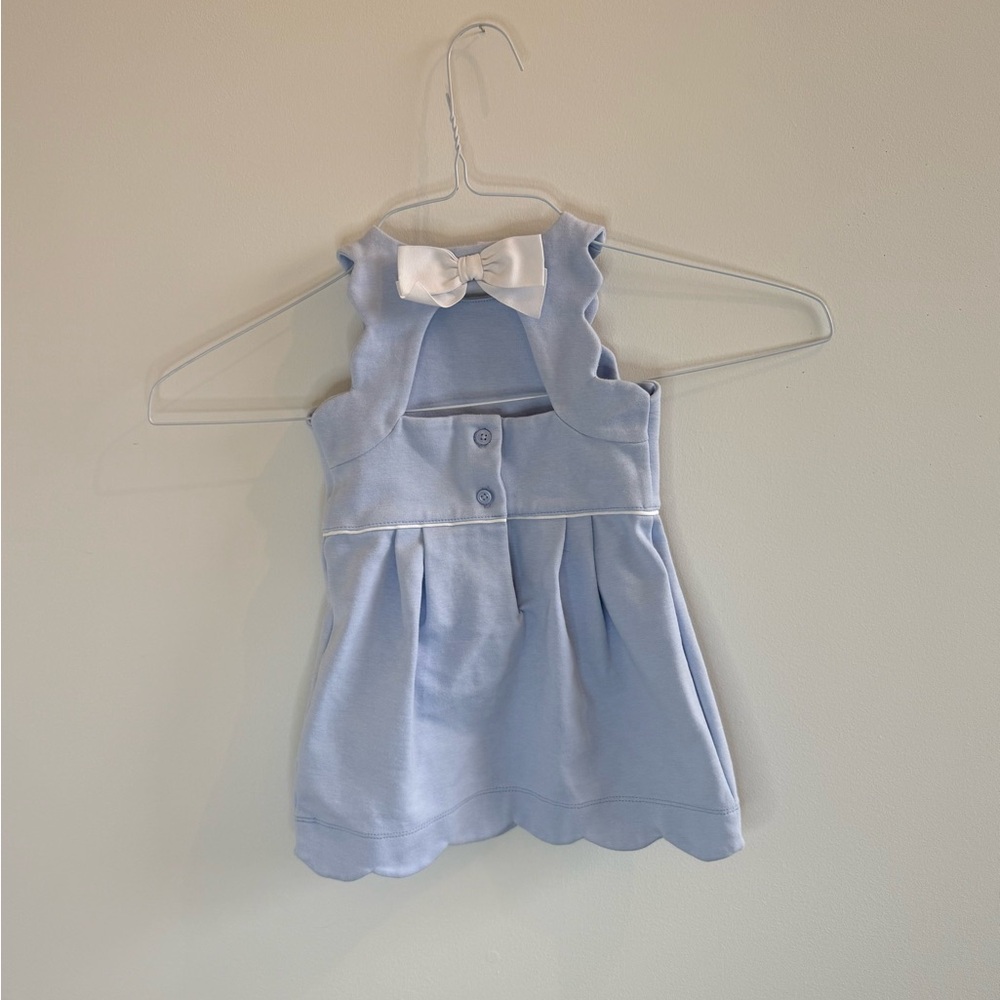 Janie and Jack blue little girls dress and bloomers. 12-18 months